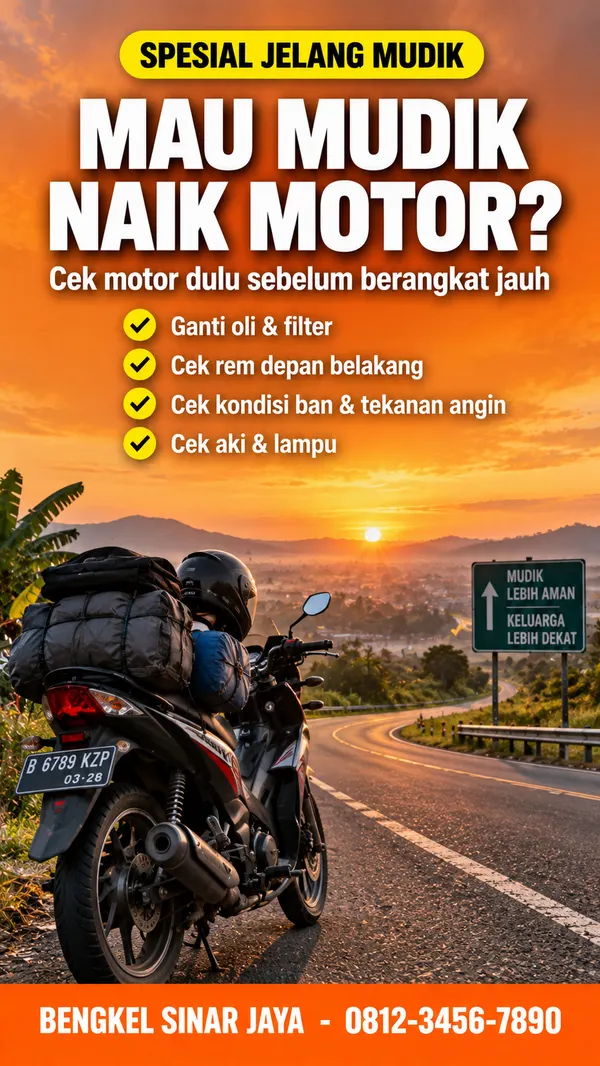 Template promo servis sebelum mudik
